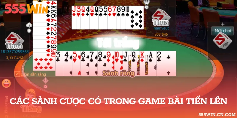 Top 4 sảnh cược nổi bật có trong game bài Tiến Lên