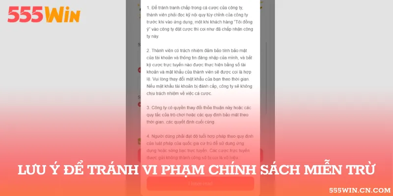 Lưu ý để tránh vi phạm chính sách miễn trừ